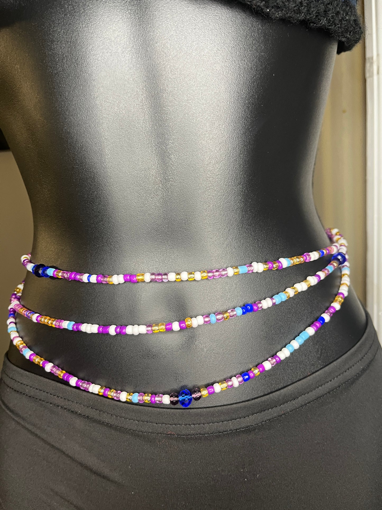 Violet Bloom ππ| Waist bead (3 strand bundle)