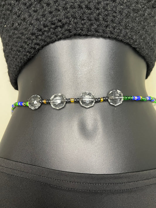 Removable Green and blue Waist bead