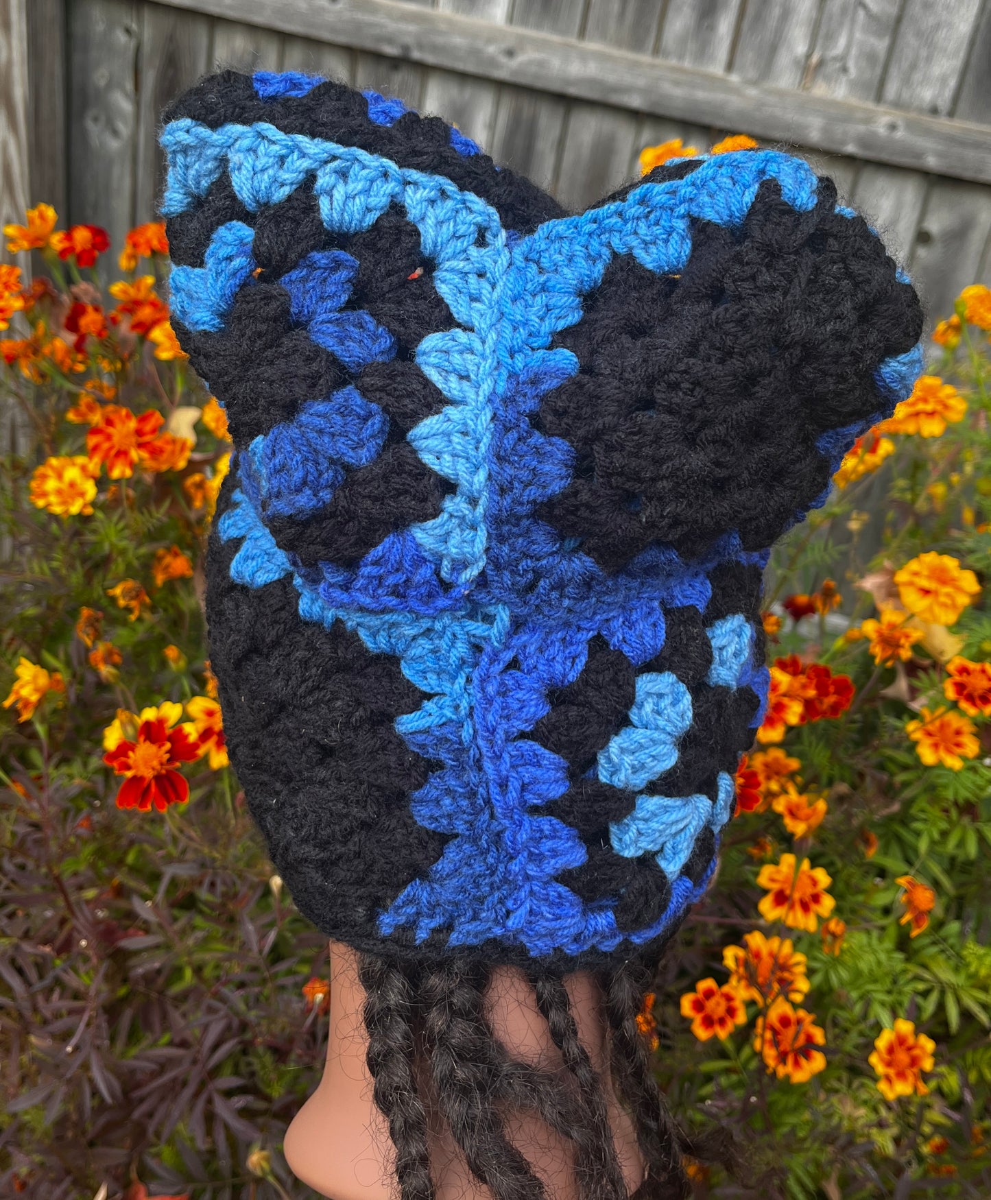 Granny Square Cat Ear Beanie