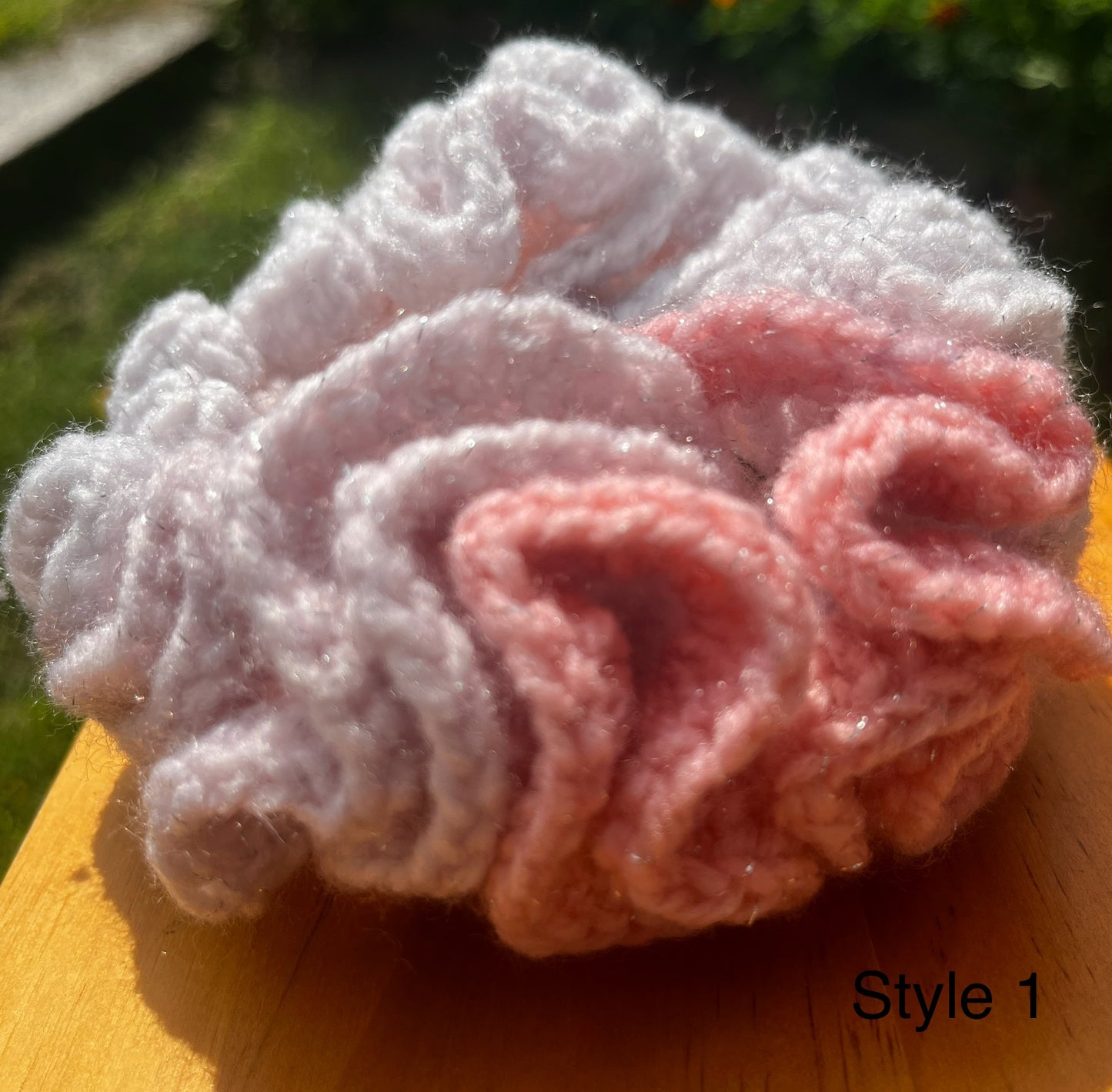 X-Large ruffle crochet ombré Scrunchie