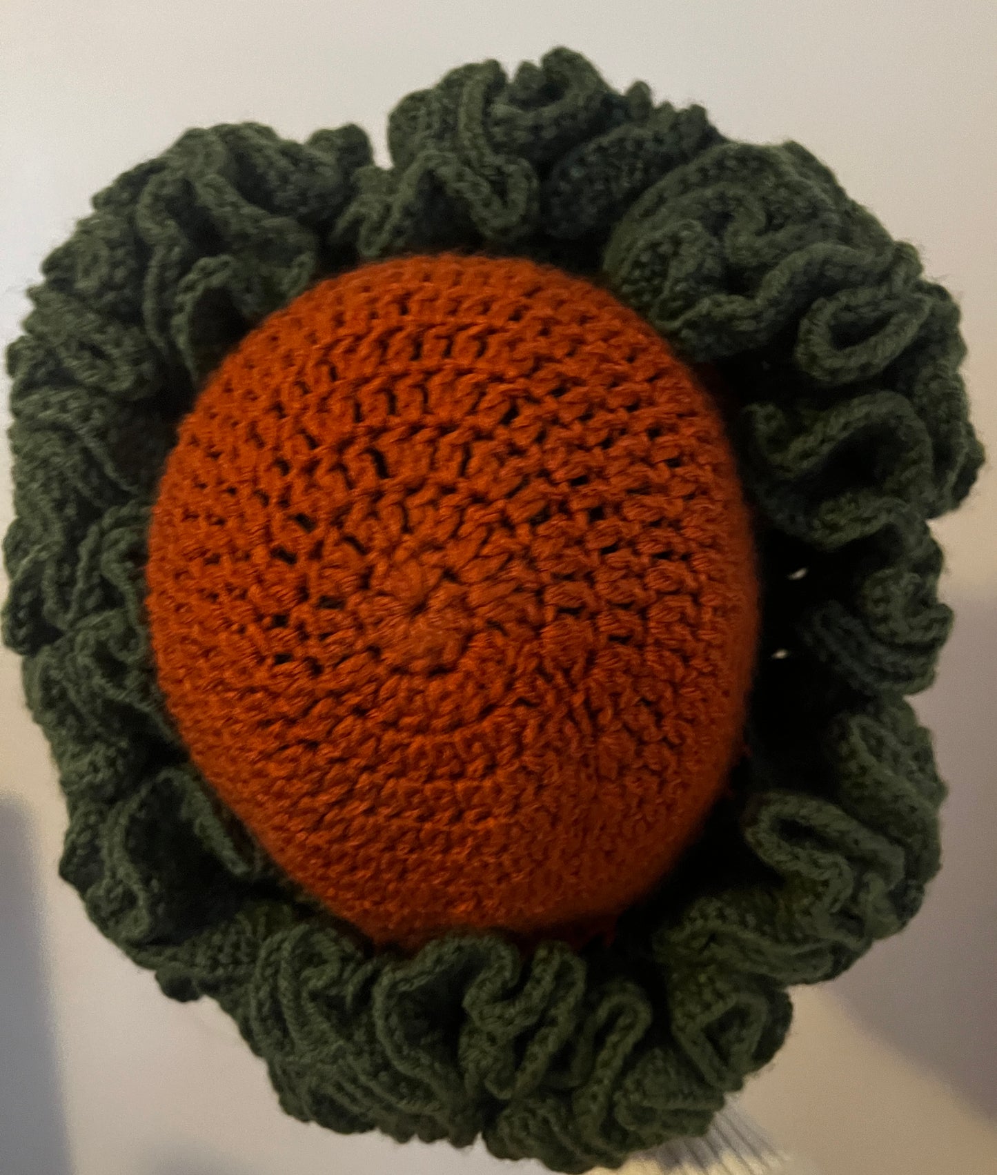 Ruffle Rustic Orange and Thyme green Hat