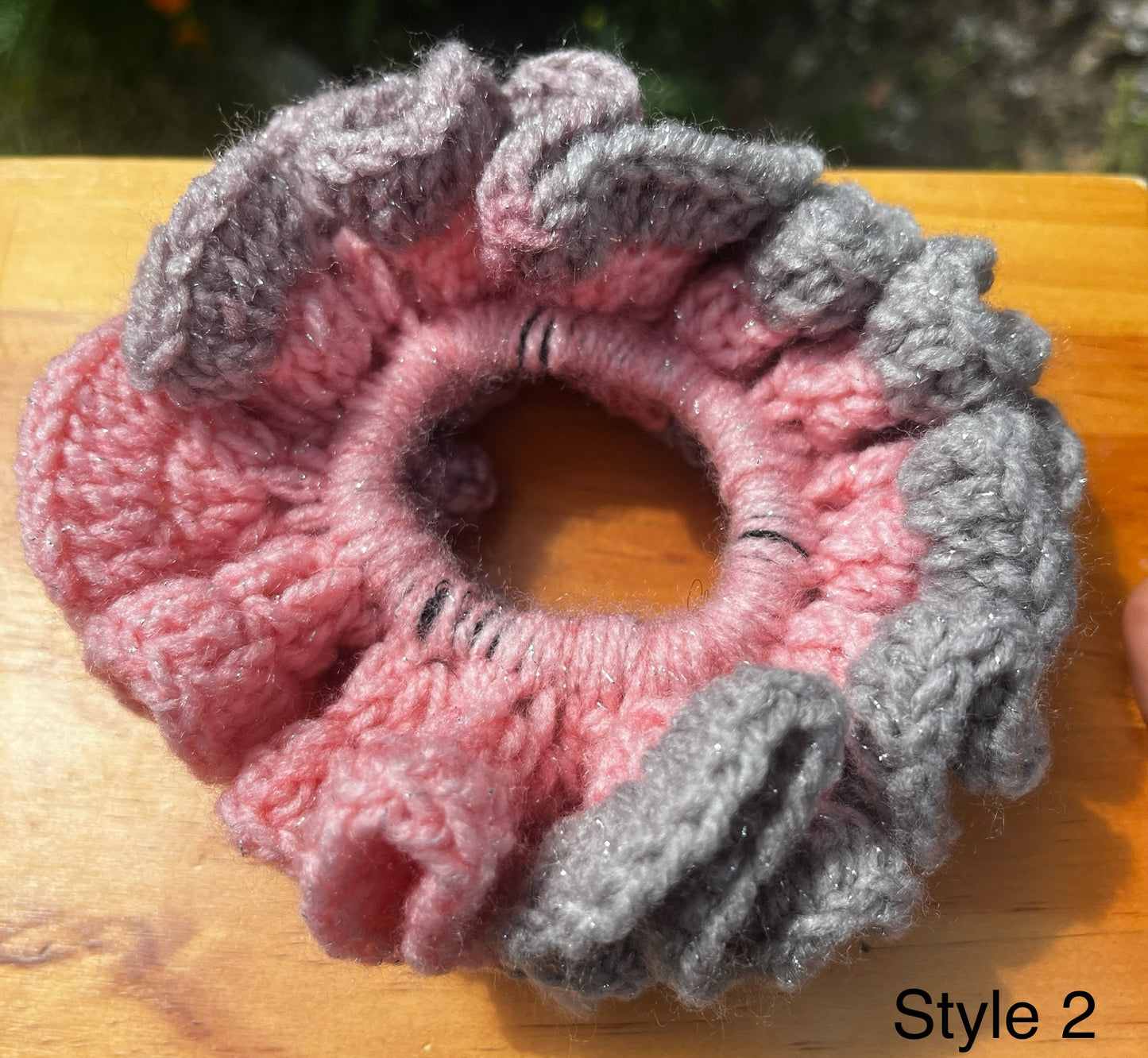 X-Large ruffle crochet ombré Scrunchie