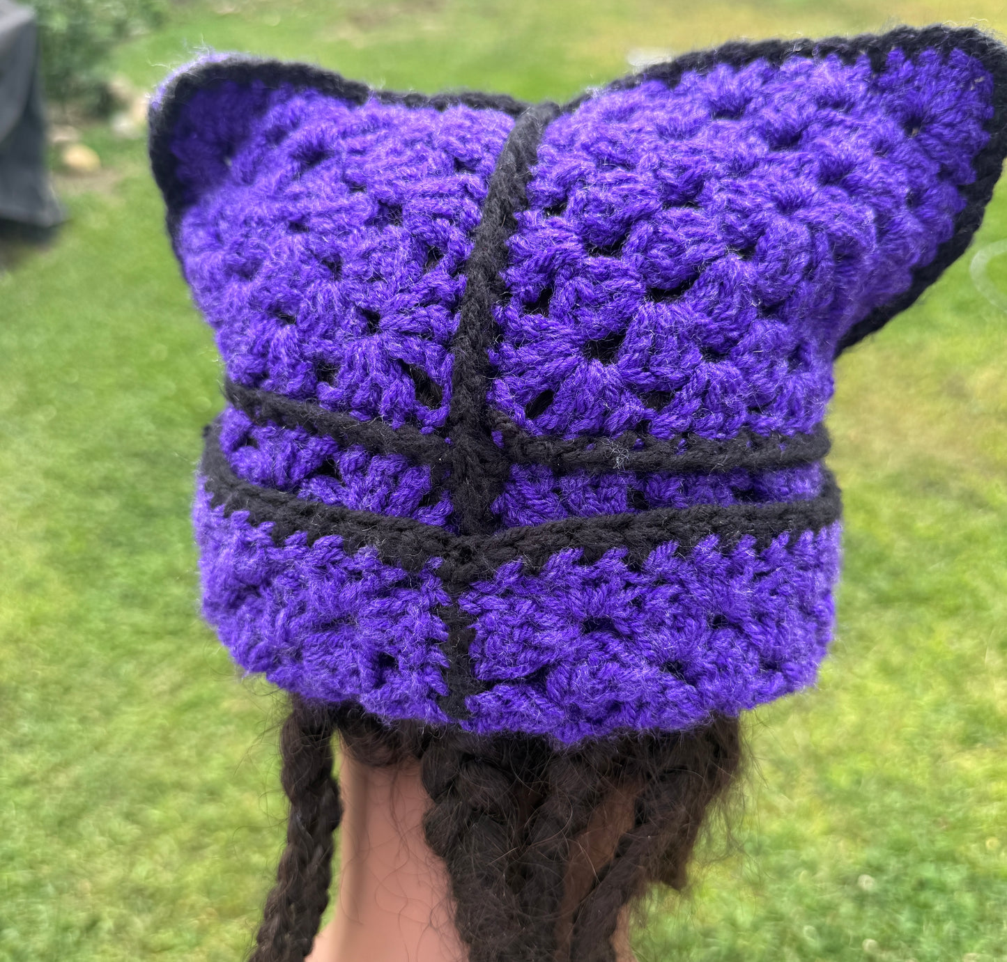 Dark grape |Crochet Cat Ear Beanie