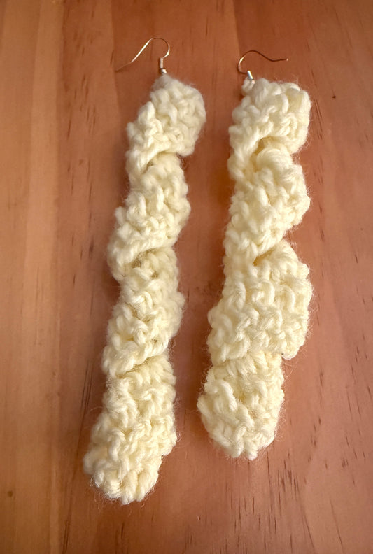 Buttercream Spiral Crochet Earrings