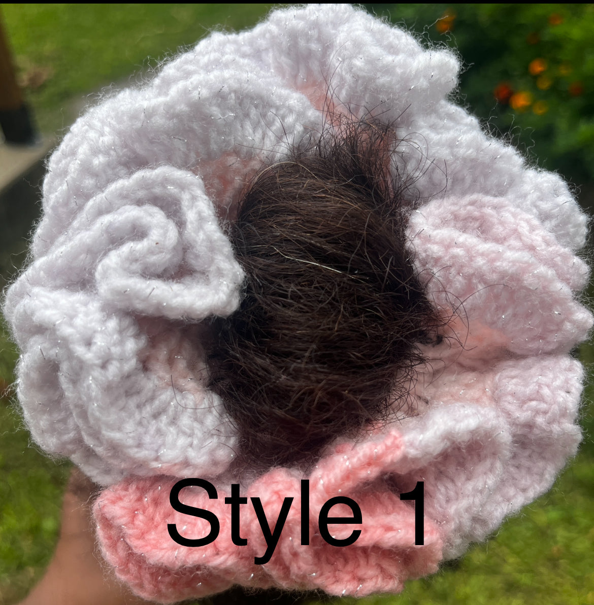 X-Large ruffle crochet ombré Scrunchie