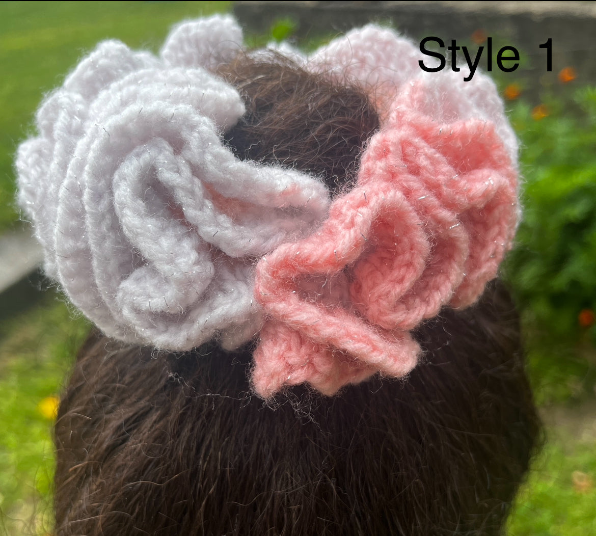 X-Large ruffle crochet ombré Scrunchie