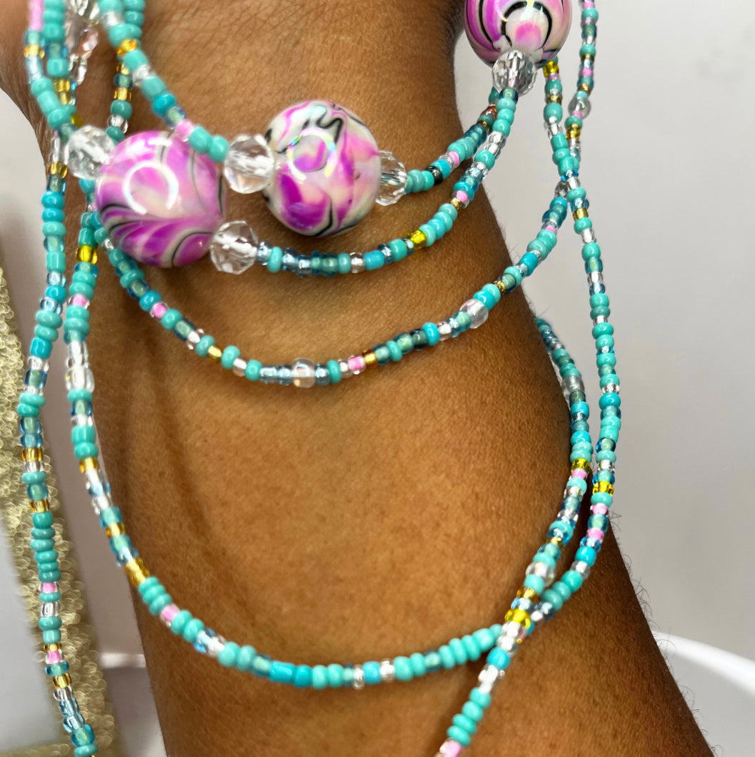 Teal Twist Waist Bead | Extended Size