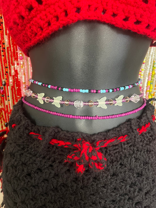 Butterfly Glow (Bundle)| Waist bead (3 strand bundle)