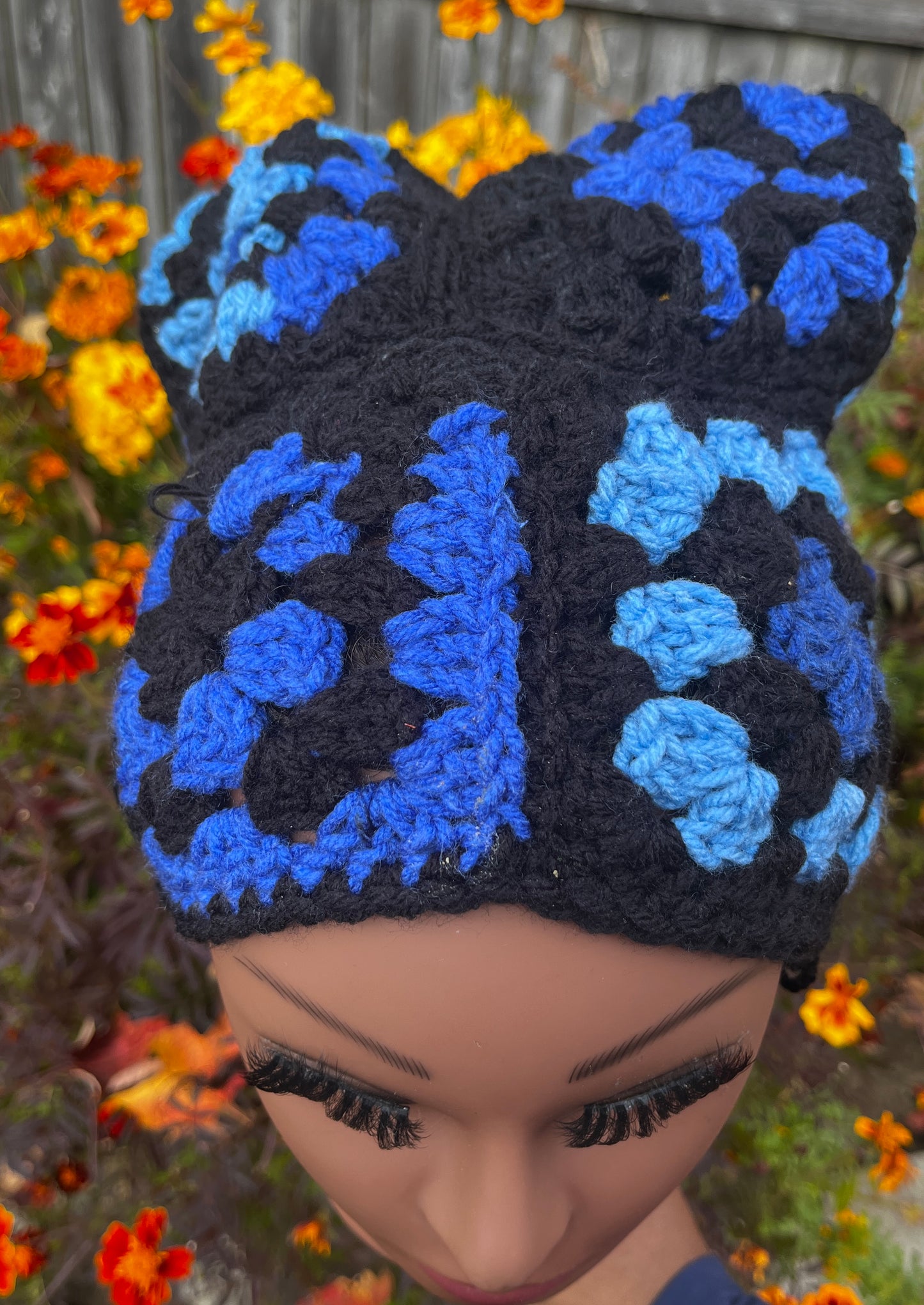 Granny Square Cat Ear Beanie