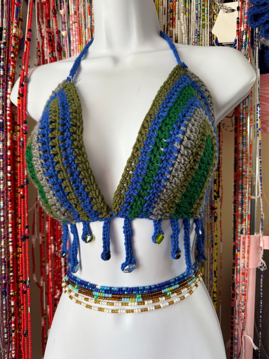 Blue Forest Crochet Top (32B,32C,32D,34A,34B)