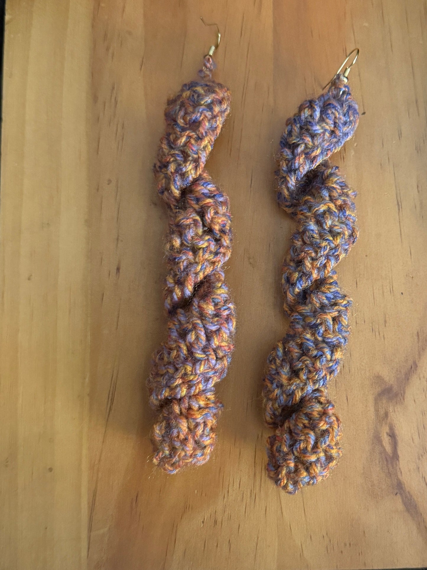 Sunset Spiral crochet earrings