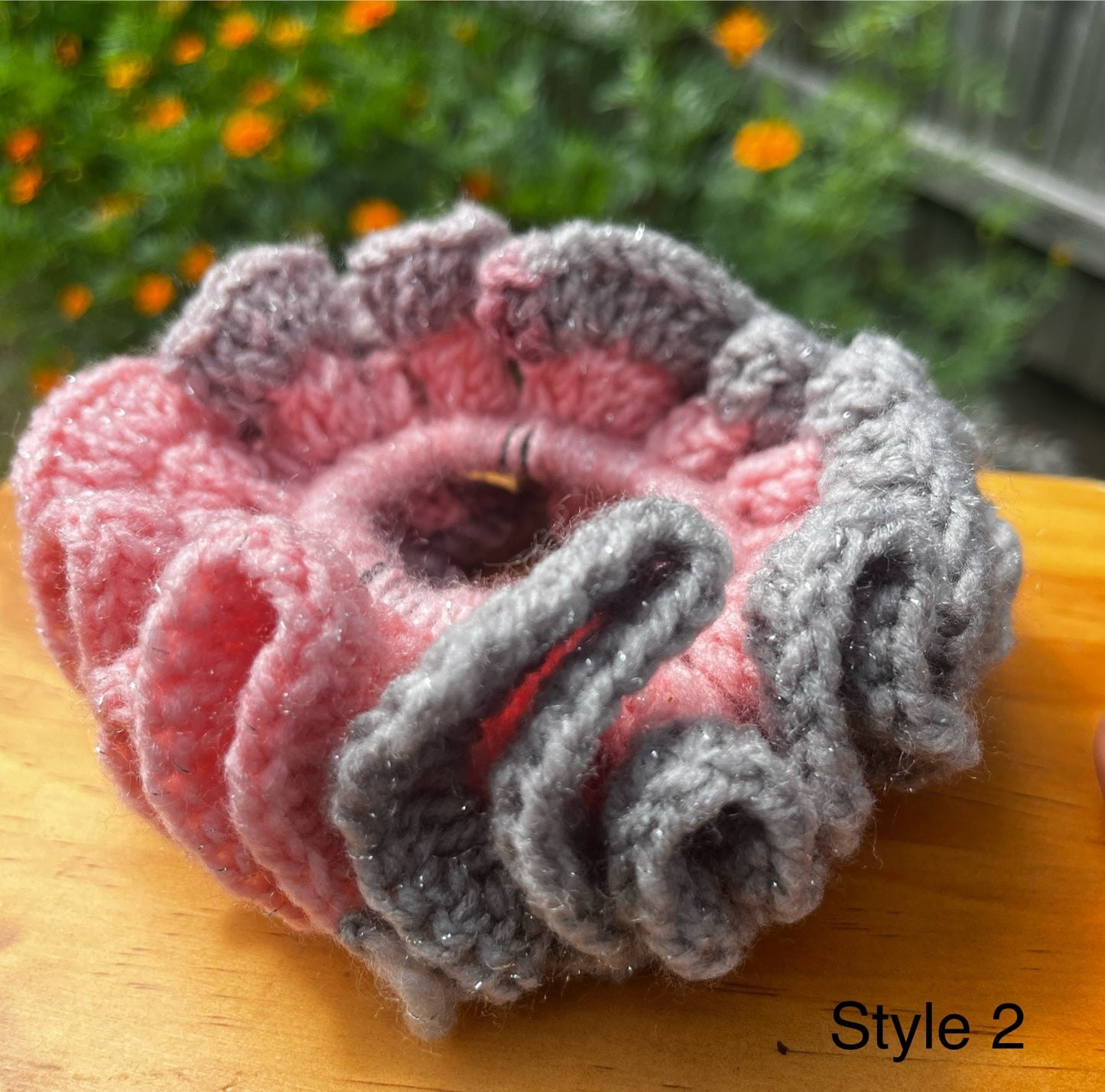 X-Large ruffle crochet ombré Scrunchie