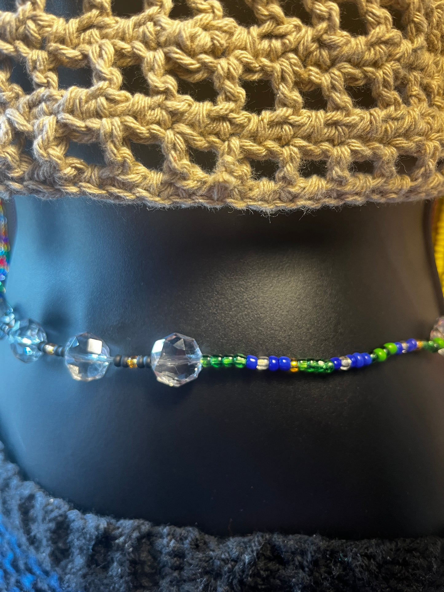 Removable Green and blue Waist bead