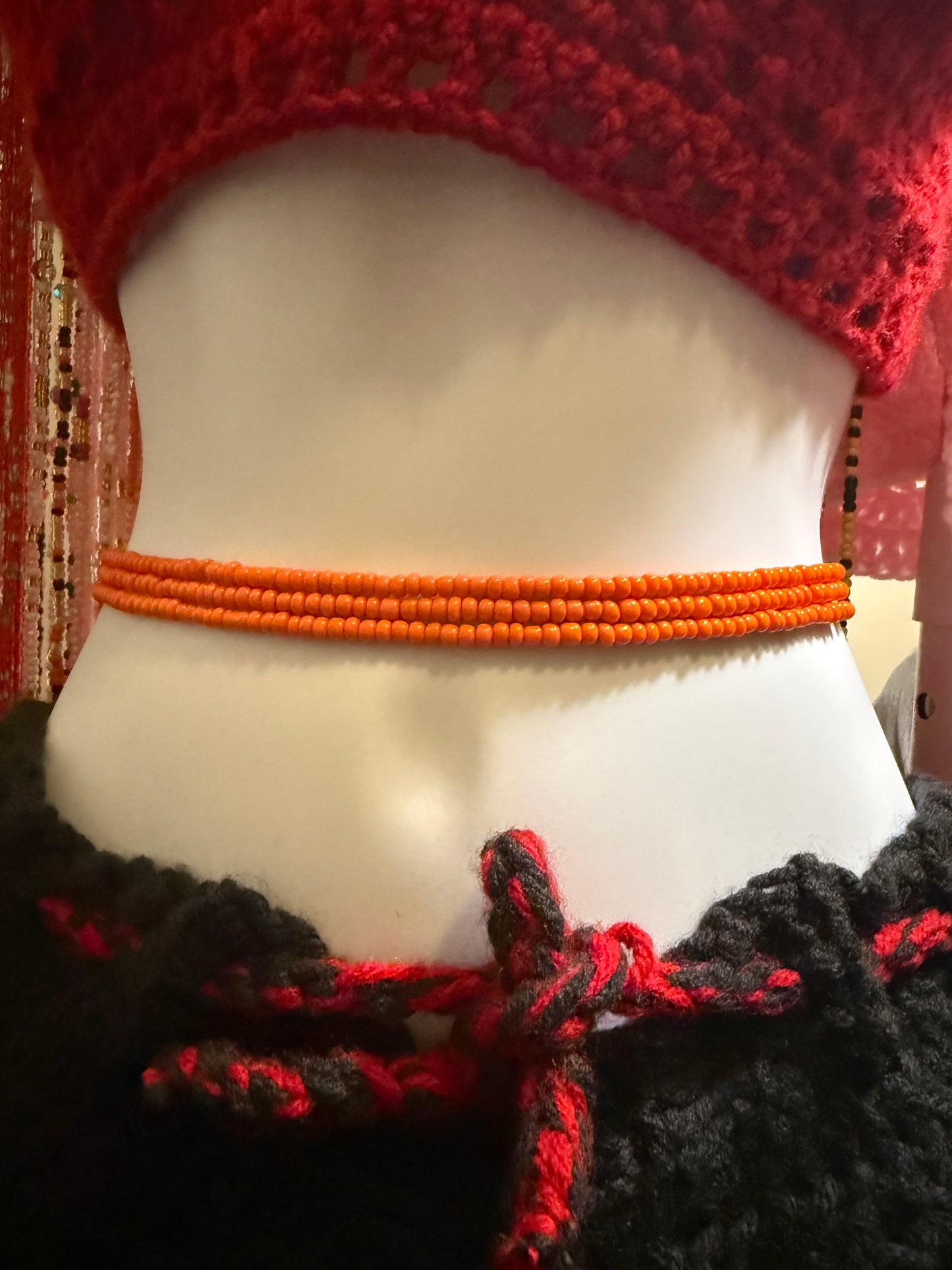 Orange waist beads