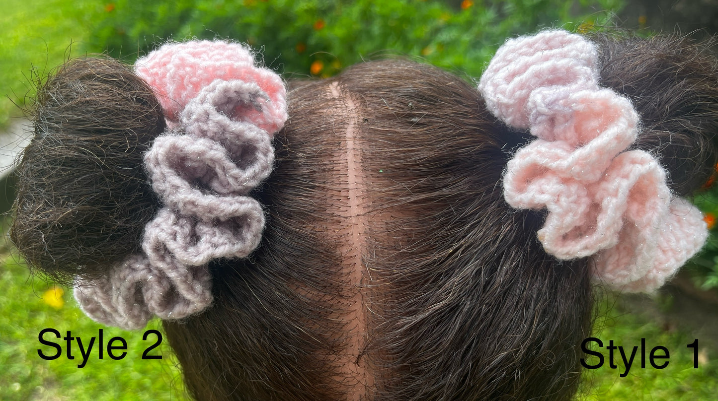 Medium crochet ruffle Hair Tie