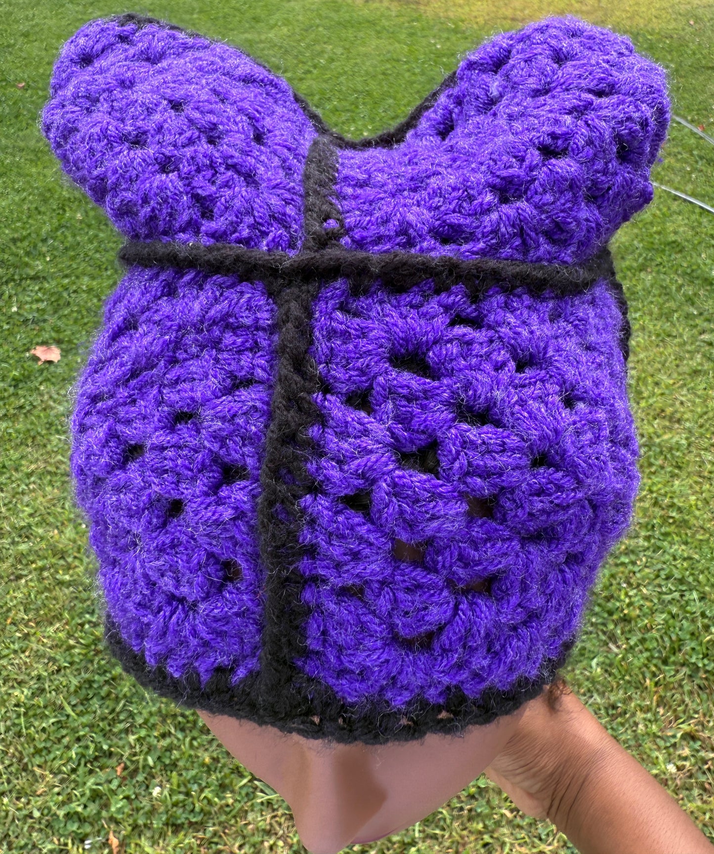 Dark grape |Crochet Cat Ear Beanie