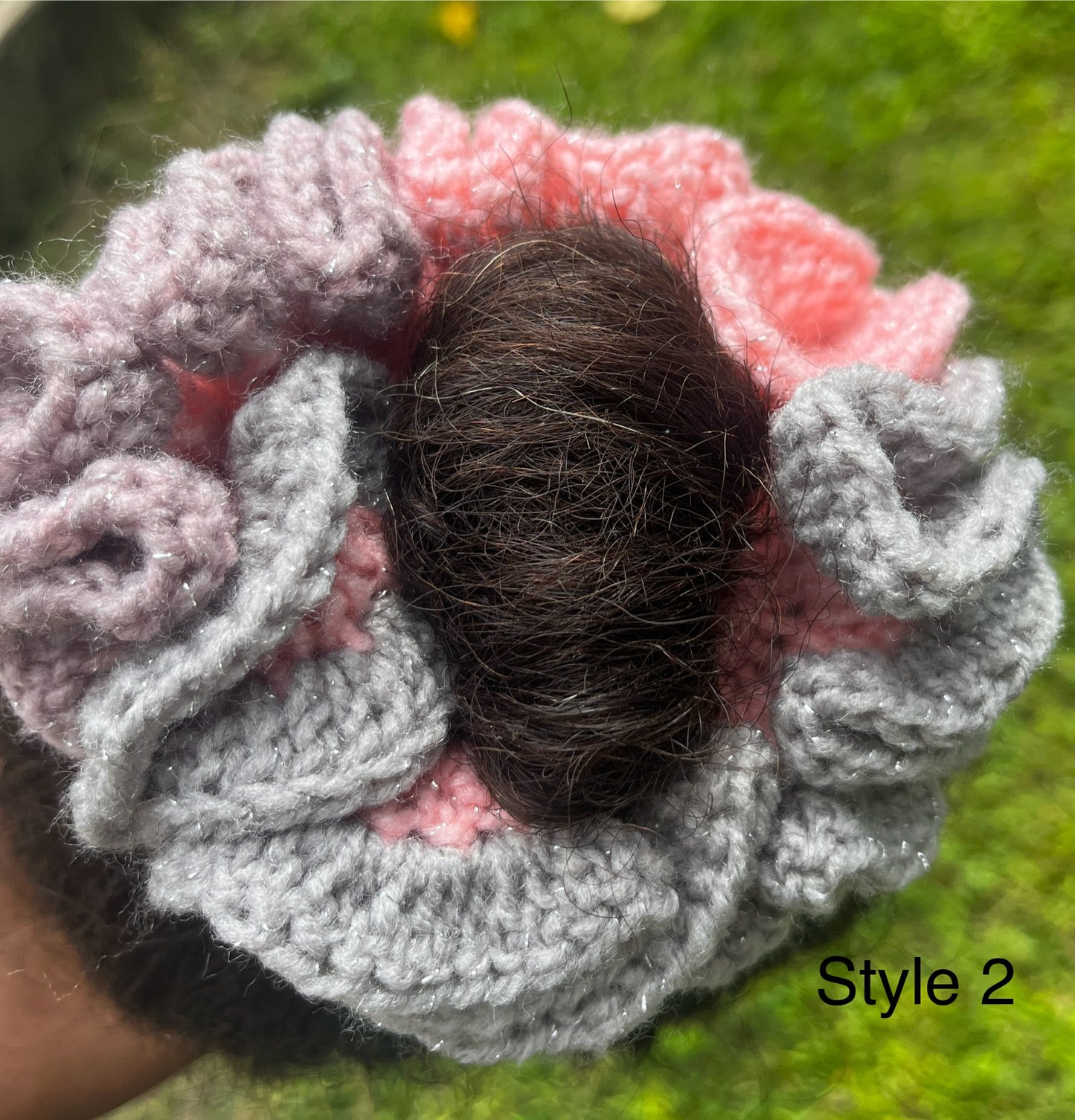 X-Large ruffle crochet ombré Scrunchie