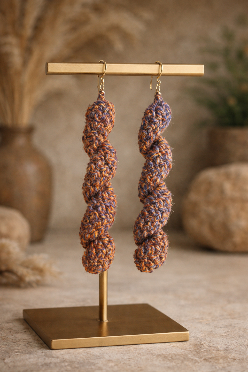 Sunset Spiral crochet earrings