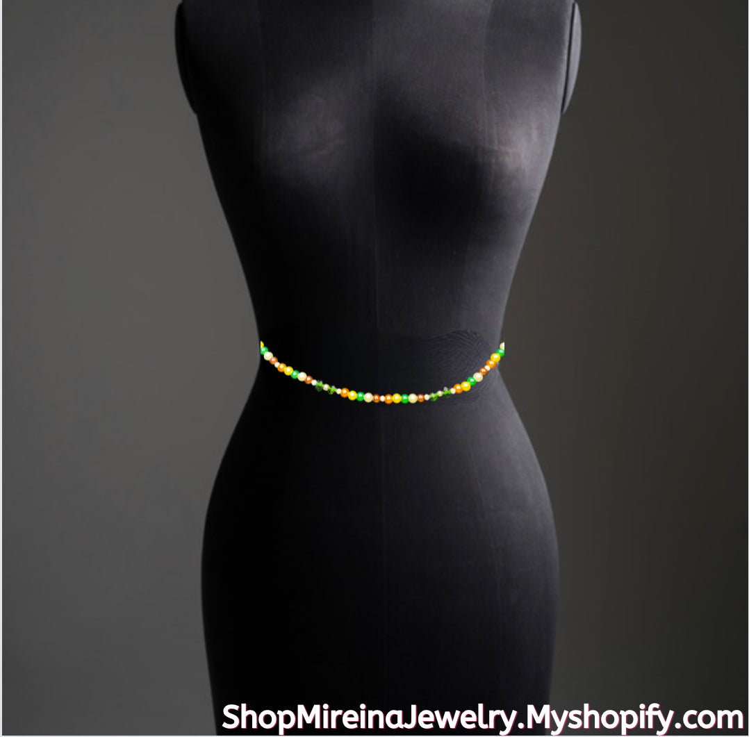 Pearl Green Delight  | Waist Bead